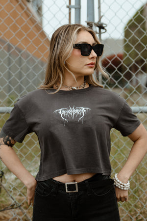 Black Metal Crop Top